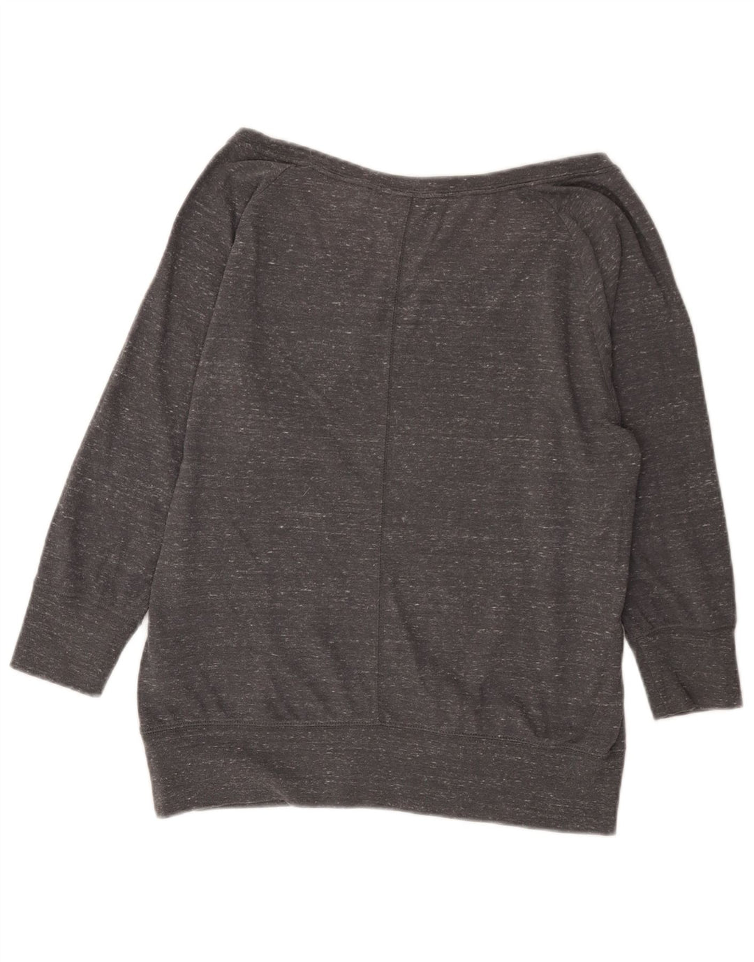 Felpa con grafica Nike da donna, maglione UK 14, cotone chiazzato grigio medio