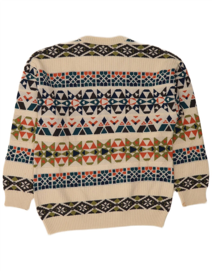 Maglione girocollo da uomo White Sails Large Beige geometrico