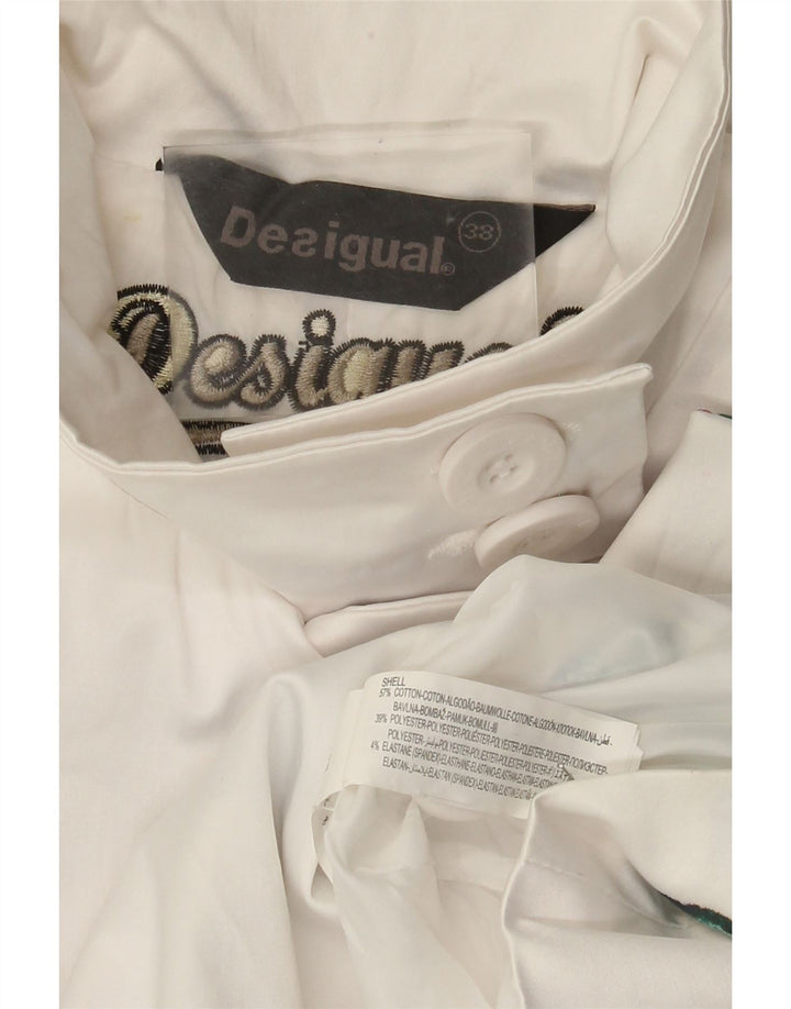 Cappotto da donna Desigual EU 38 cotone floreale bianco medio