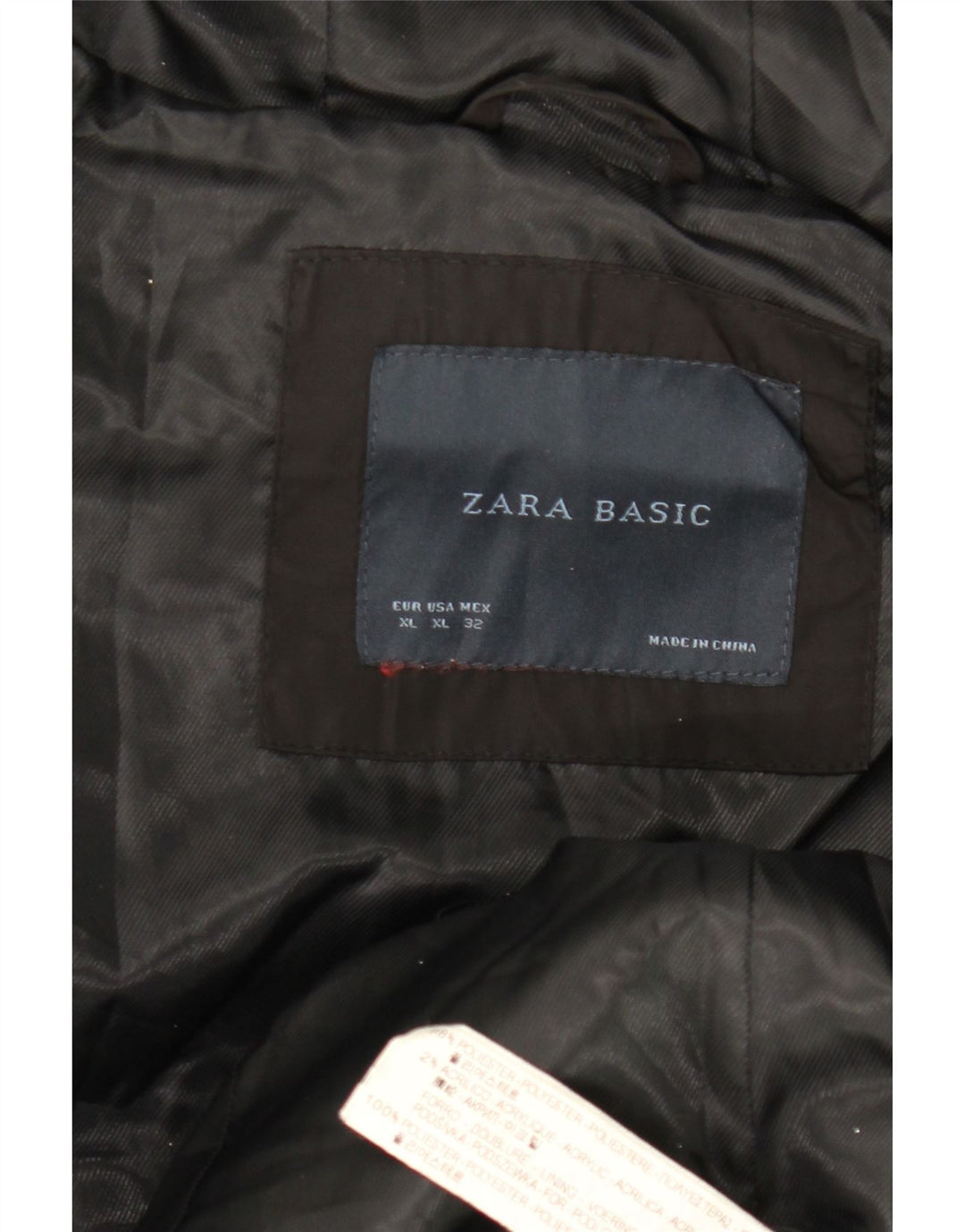 Cappotto imbottito con cappuccio da donna Zara UK 18 XL poliestere nero