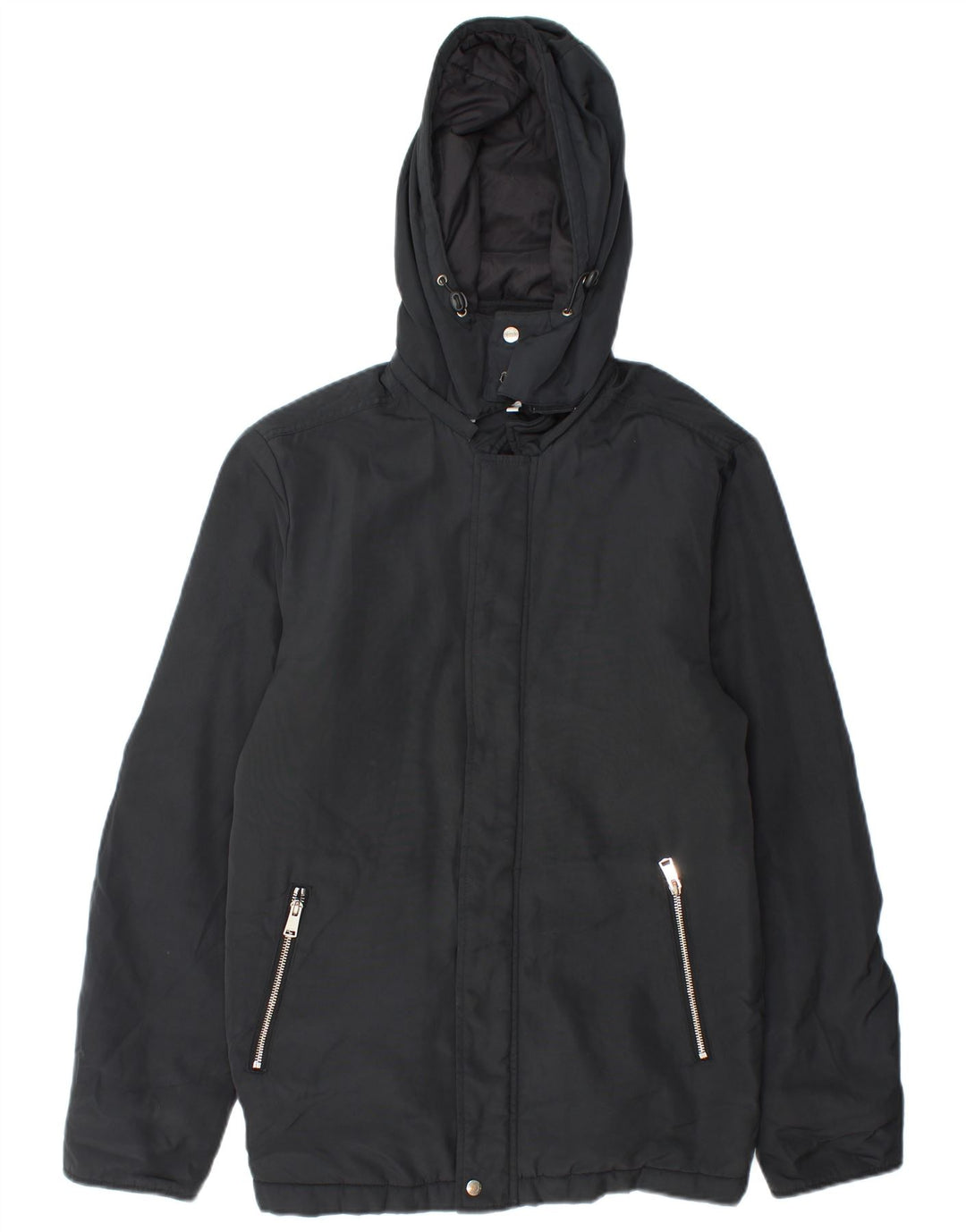 Giacca a vento con cappuccio da uomo Reiss UK 38 cotone nero medio