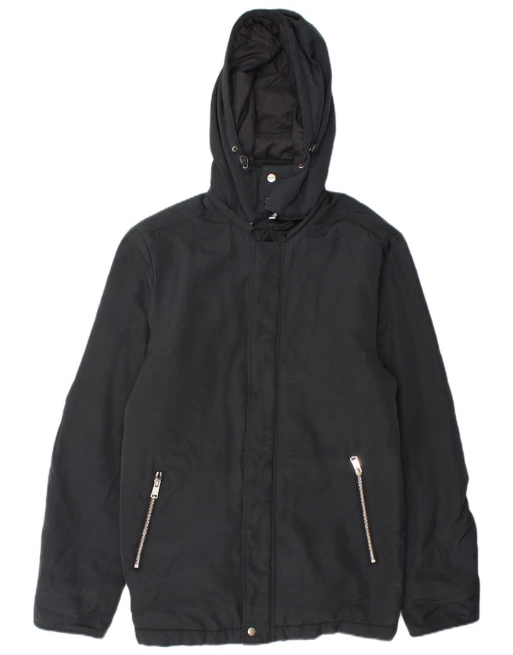 Giacca a vento con cappuccio da uomo Reiss UK 38 cotone nero medio