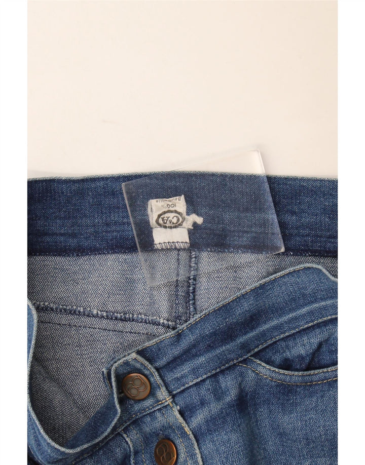 Gonna di jeans a vita alta da donna C&A W28 cotone blu medio