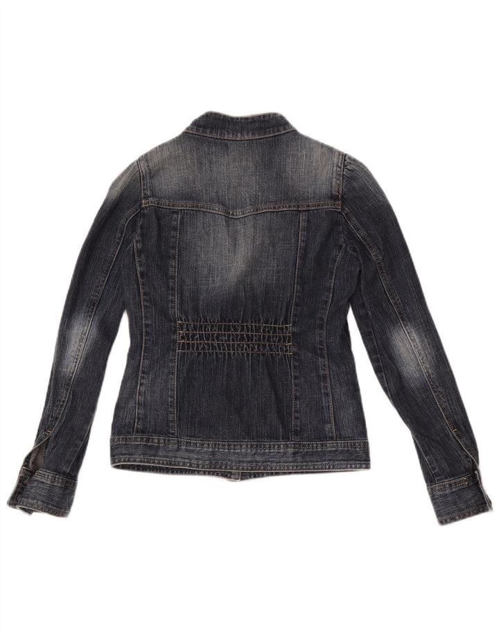 Giubbotto Jeans Bambina Benetton 8-9 Anni Large Blu Navy Cotone