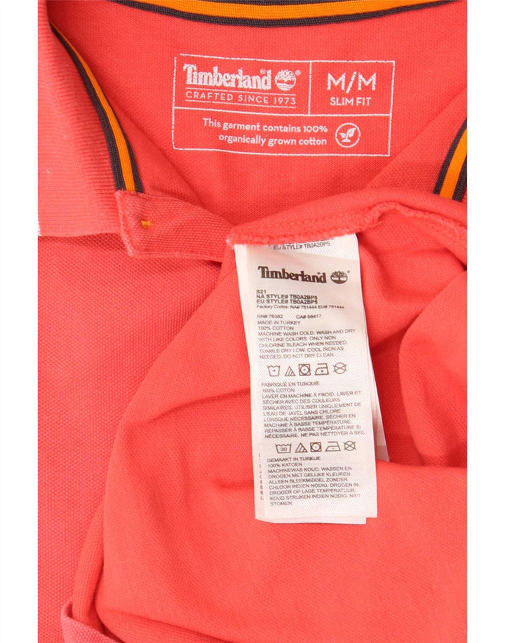 Polo Timberland da uomo slim fit in cotone rosa medio