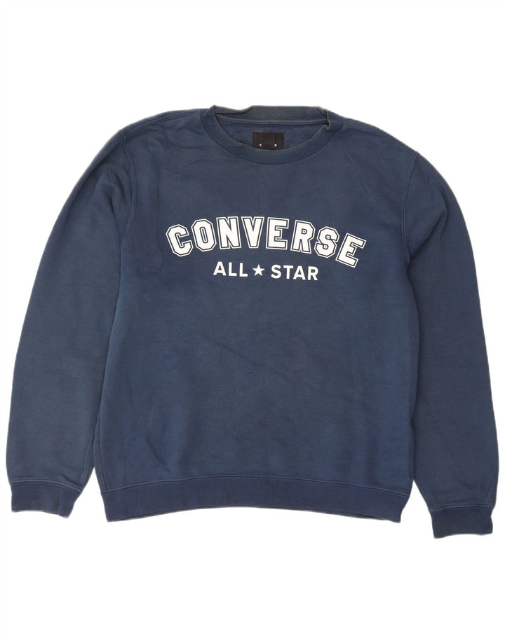 Converse Felpa grafica da uomo Maglione piccolo blu navy