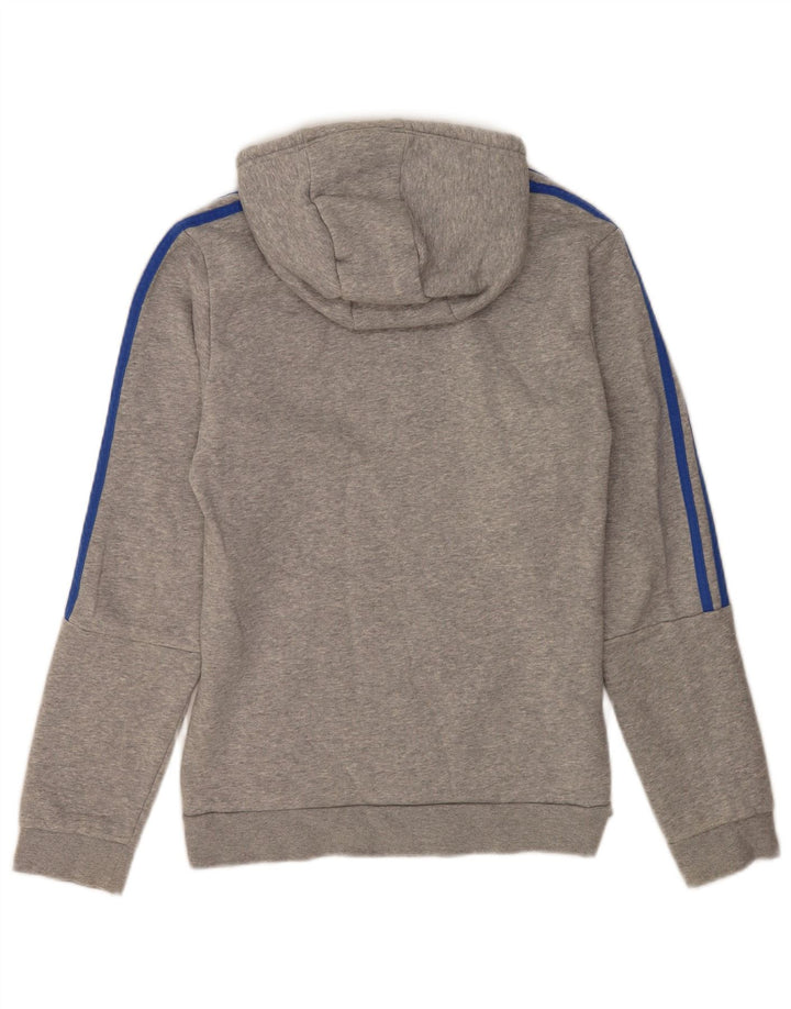 Felpa con cappuccio da uomo Adidas piccola in cotone chiazzato grigio
