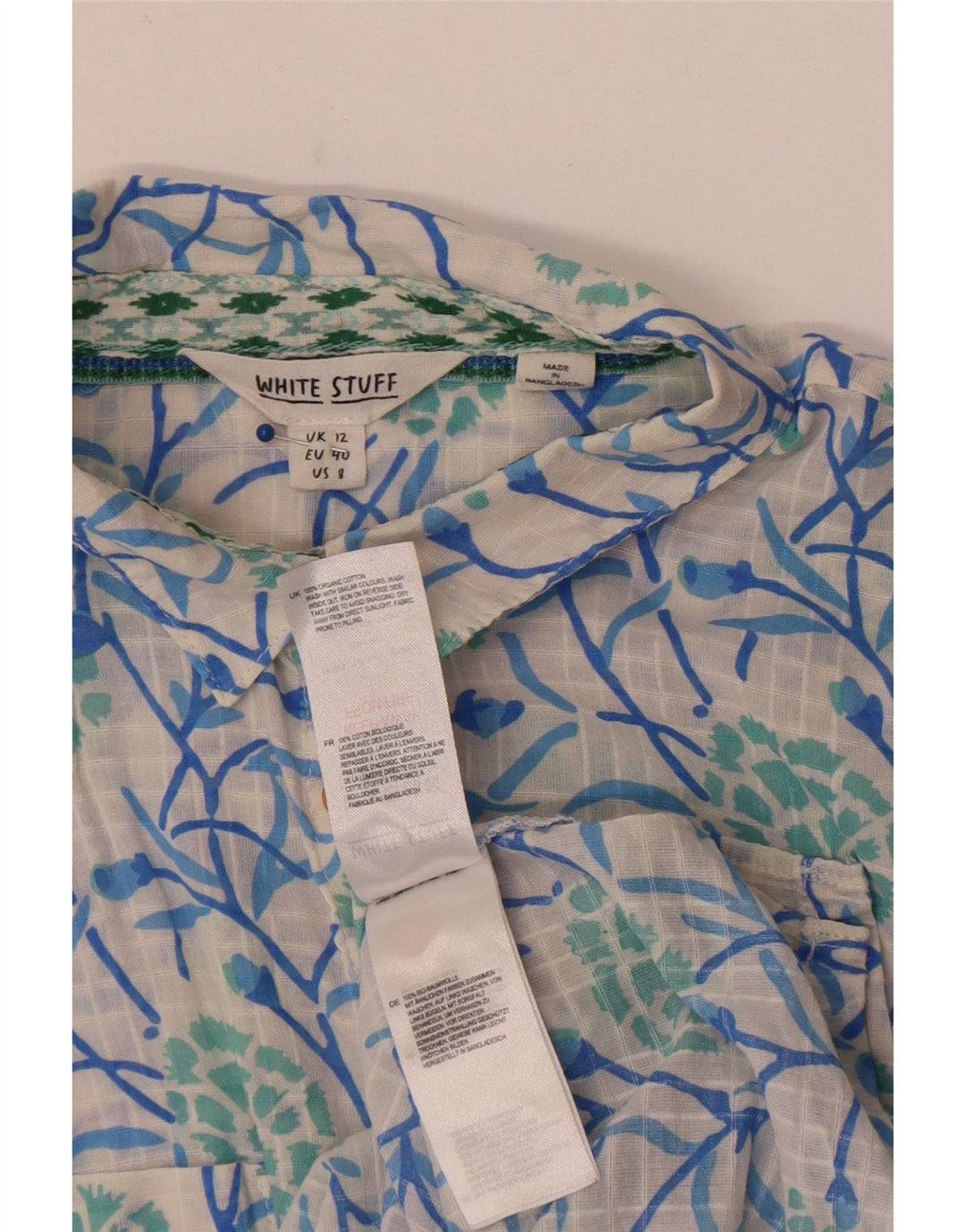 Camicia a maniche corte da donna White Stuff UK 12 Cotone floreale medio