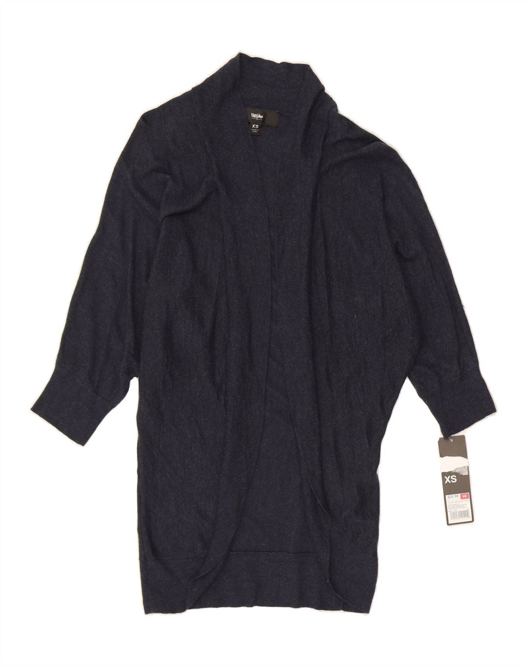 MOSSIMO Womens Open Cardigan Sweater UK 6 XS Navy Blue Nylon Vintage Mossimo and Second-Hand Mossimo from Messina Hembry 