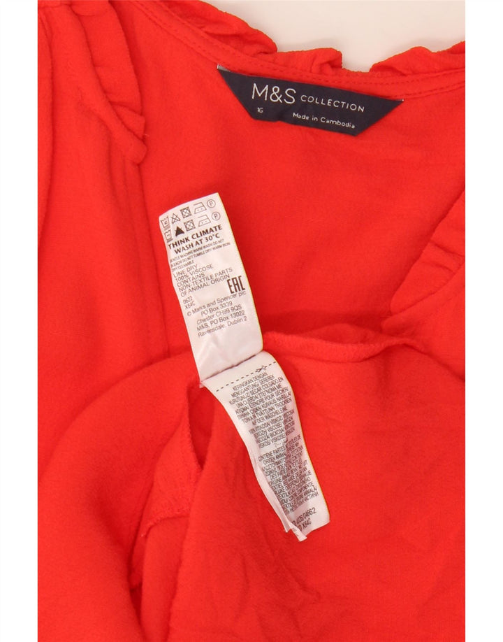 Abito a trapezio oversize a maniche lunghe da donna Marks & Spencer UK 16 grande rosso