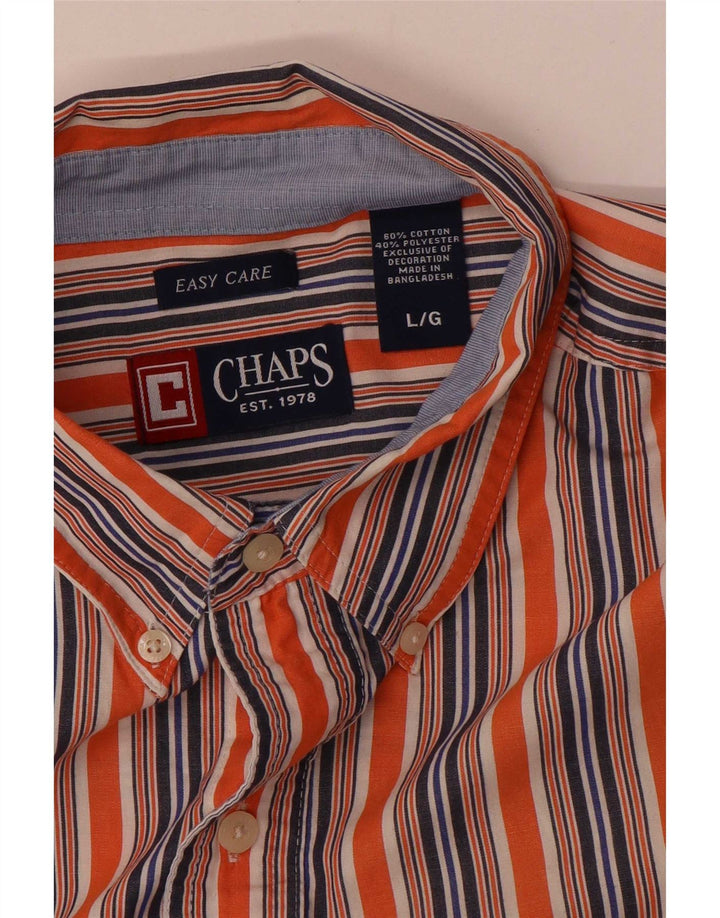Camicia Chaps Uomo Easy Fit, cotone a righe grandi, arancione