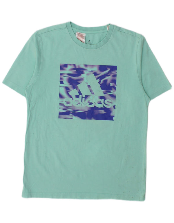 T-shirt grafica Adidas da bambino 13-14 anni in cotone turchese