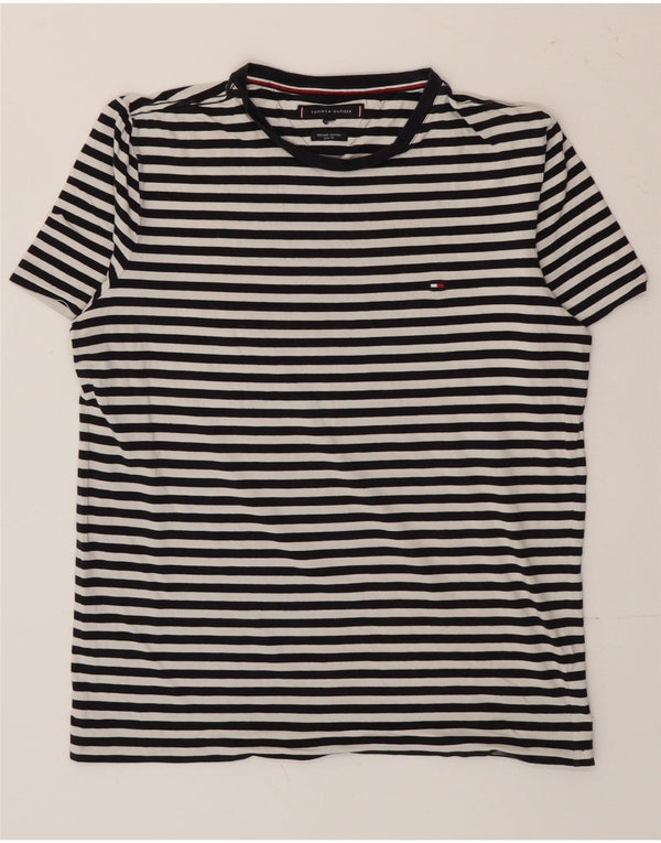 T-shirt slim fit da uomo Tommy Hilfiger Top gessato medio nero