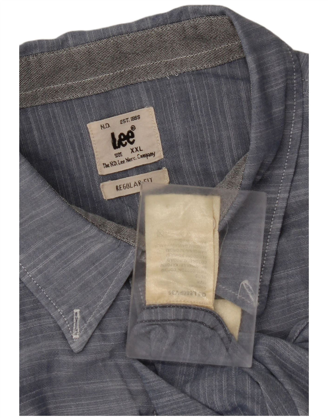 Camicia LEE da uomo a maniche corte vestibilità regolare 2XL in cotone blu