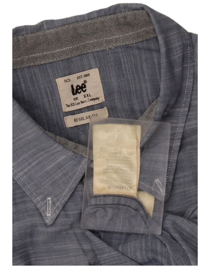 Camicia LEE da uomo a maniche corte vestibilità regolare 2XL in cotone blu