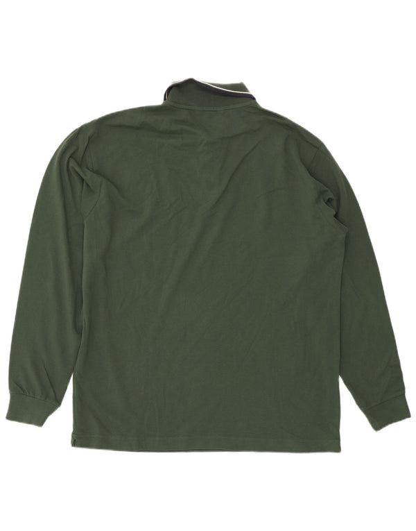 Polo Spalding da uomo a maniche lunghe XL in cotone a righe verdi