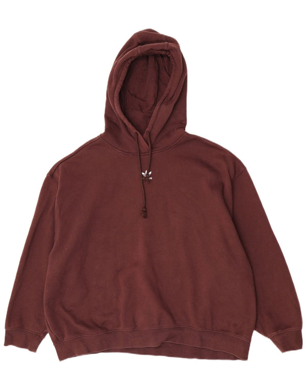 Felpa con cappuccio oversize da donna Adidas UK 20/22 XL Cotone marrone