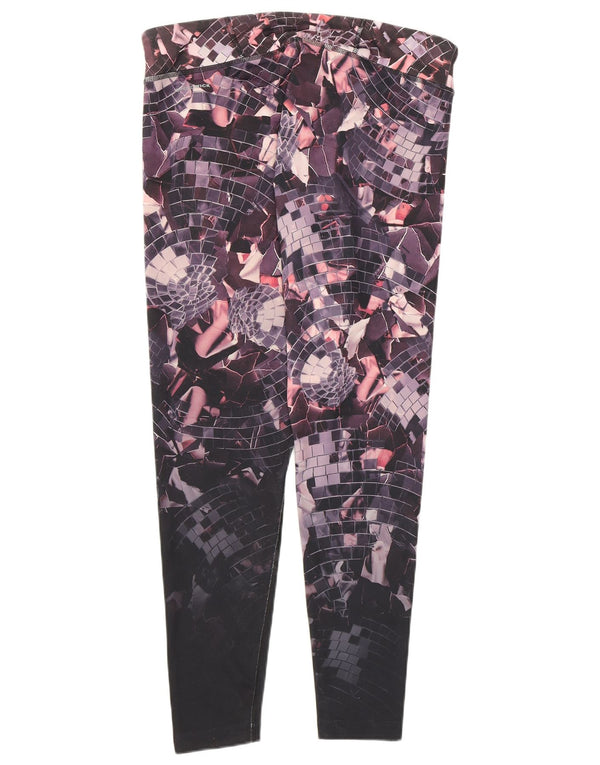 Reebok Womens Leggings UK 16/18 Large Multicoloured Geometric Polyester