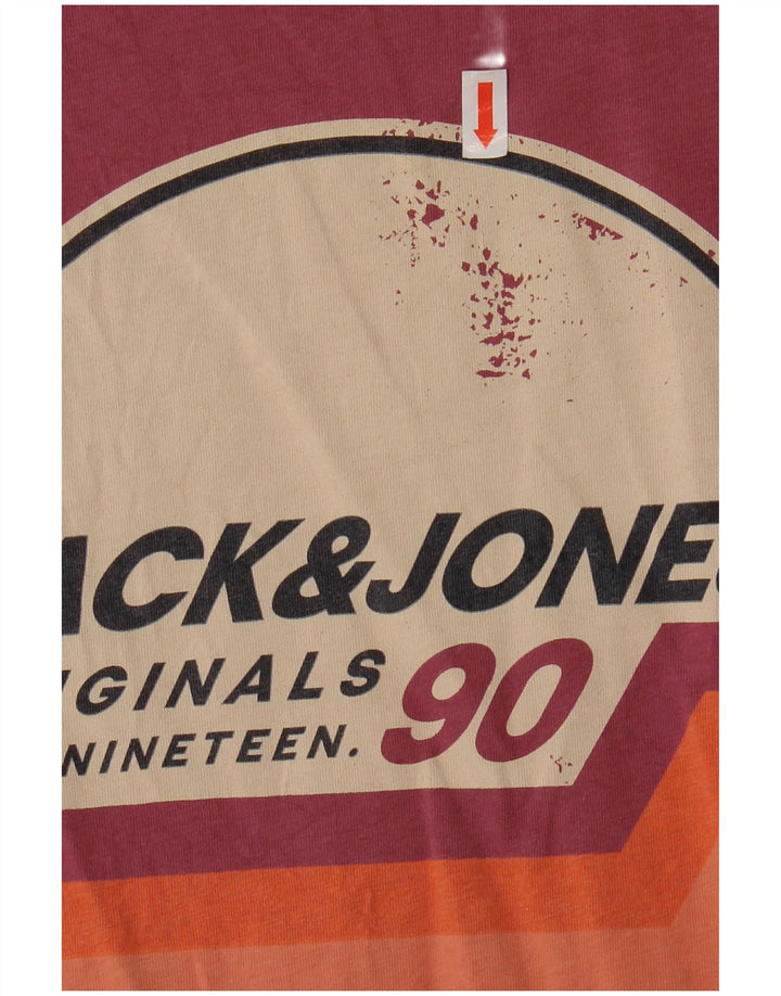 JACK & JONES T-shirt grafica da uomo in cotone bordeaux medio