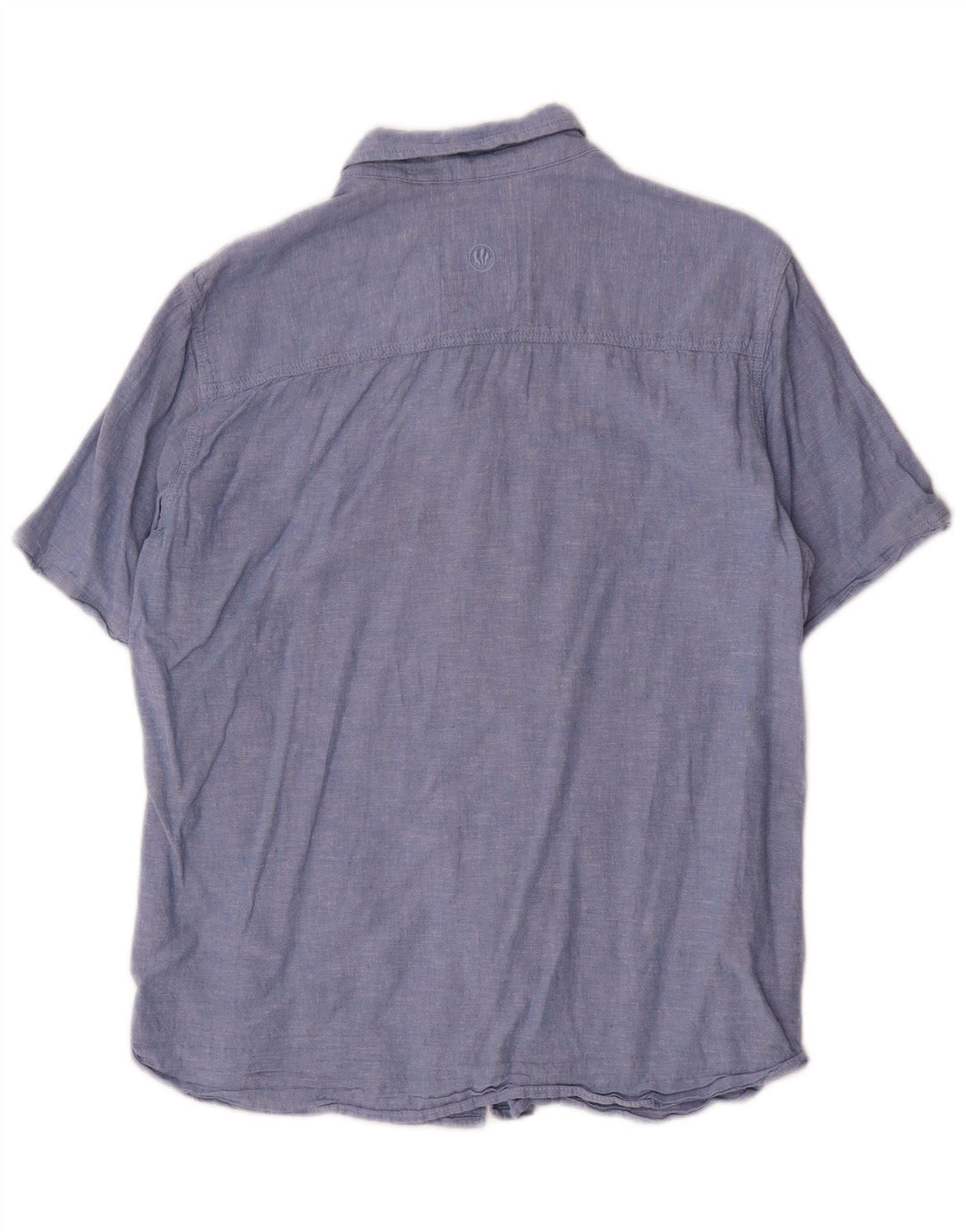 Camicia a maniche corte da uomo Fat Face in cotone blu medio