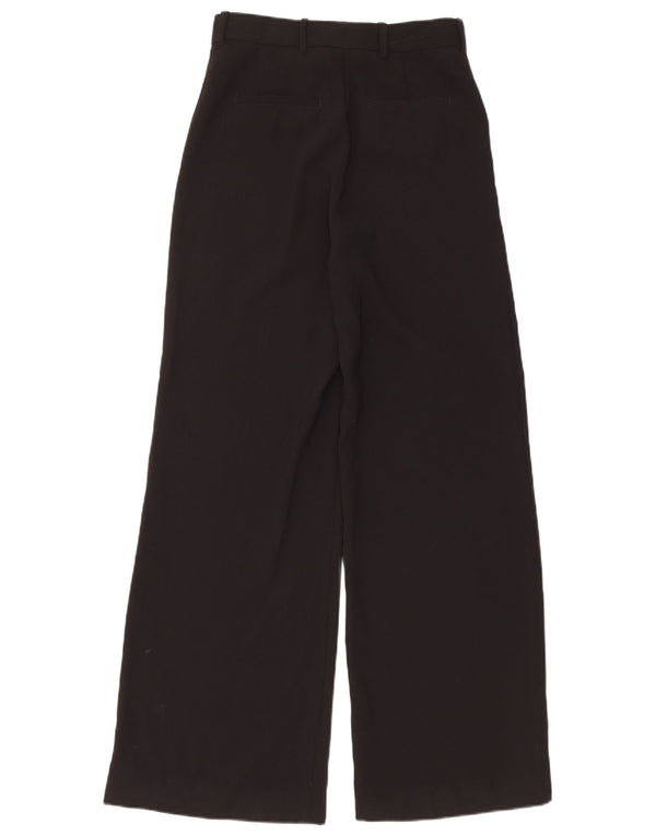 Pantaloni casual a gamba larga a vita alta da donna Zara piccoli W26 L30 neri