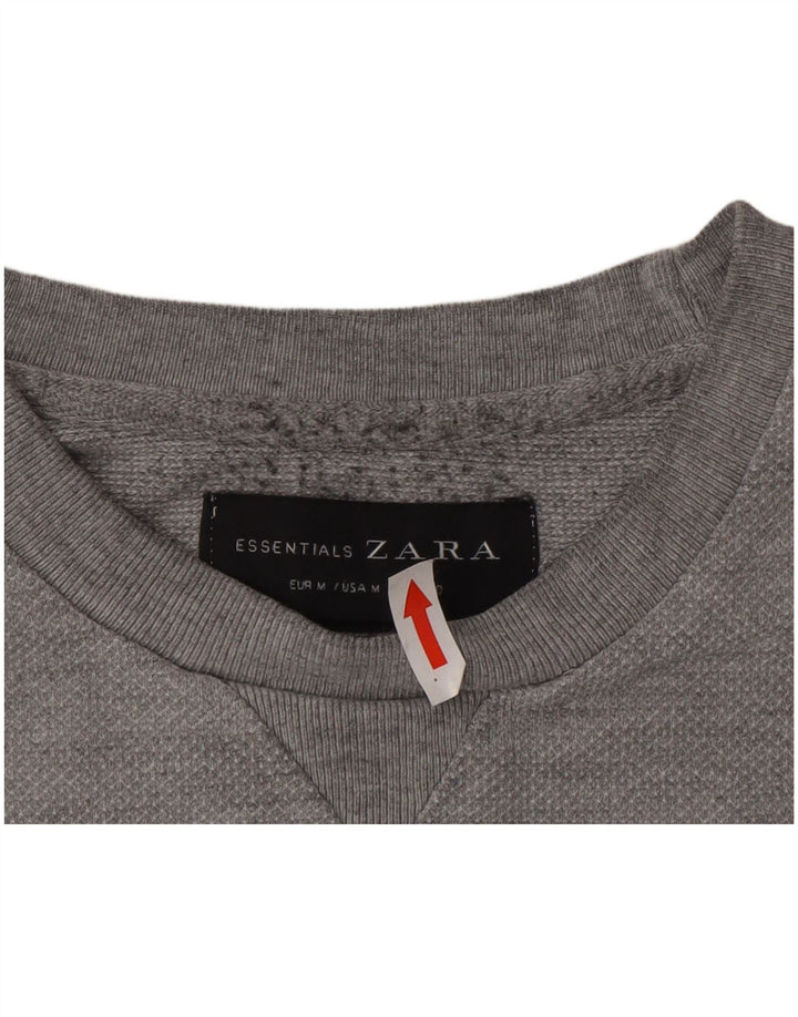 Felpa Zara Uomo Maglione Cotone Grigio Medio