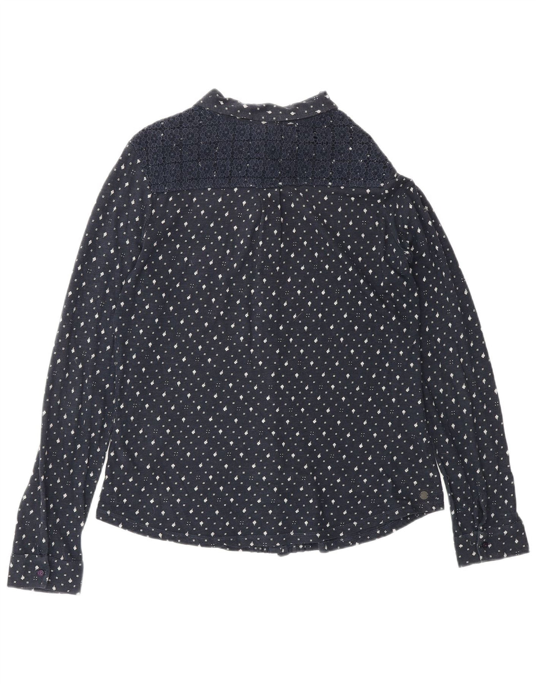 FAT FACE Camicetta da donna UK 12 Cotone floreale blu navy medio