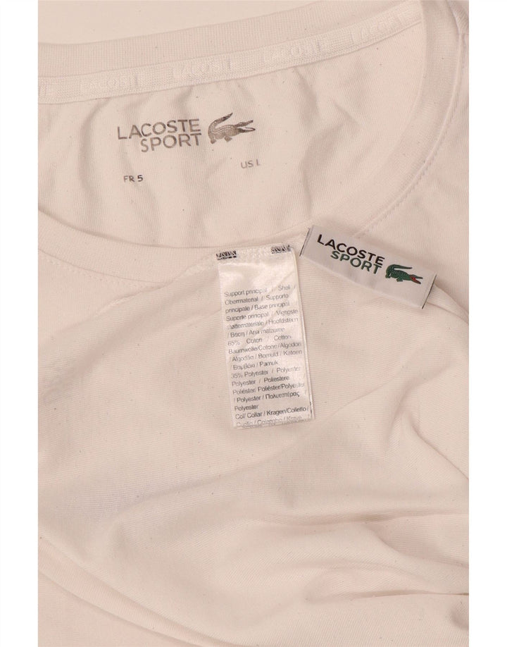 T-shirt grafica da uomo LACOSTE taglia 5 grande in cotone bianco