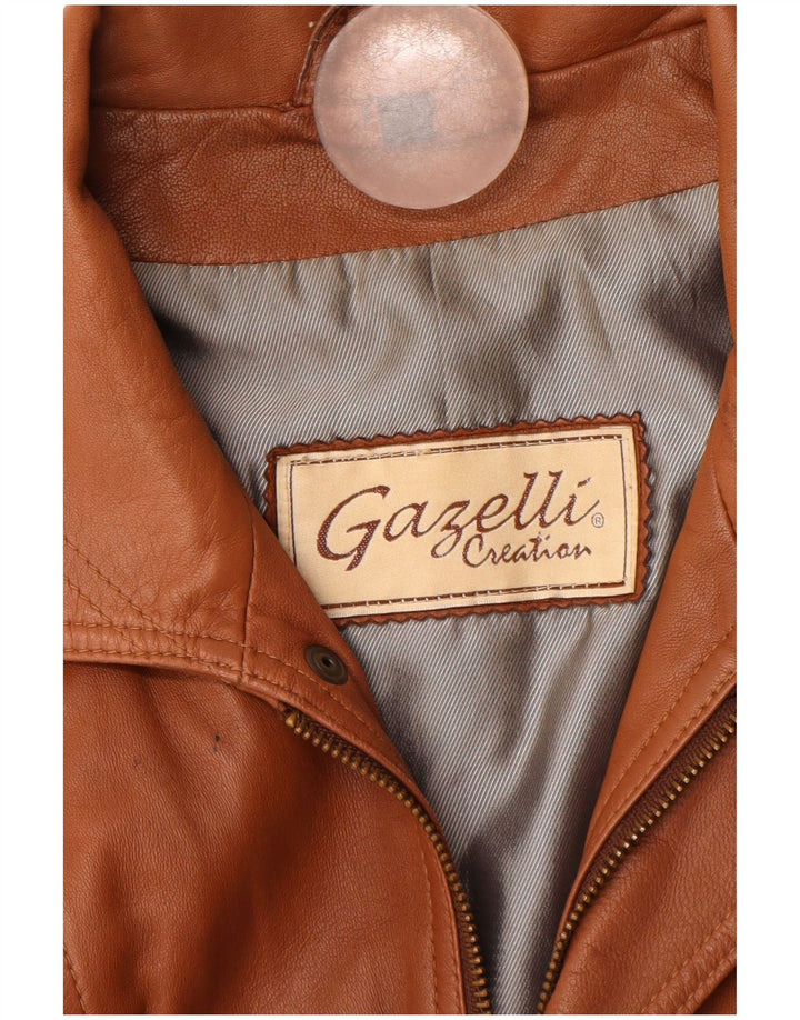 Giacca in Pelle Uomo Gazelli IT 54 2XL Pelle Marrone