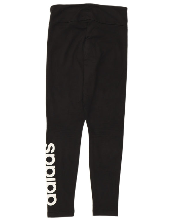 Leggings grafici da donna Adidas UK 8/10 piccolo poliestere nero