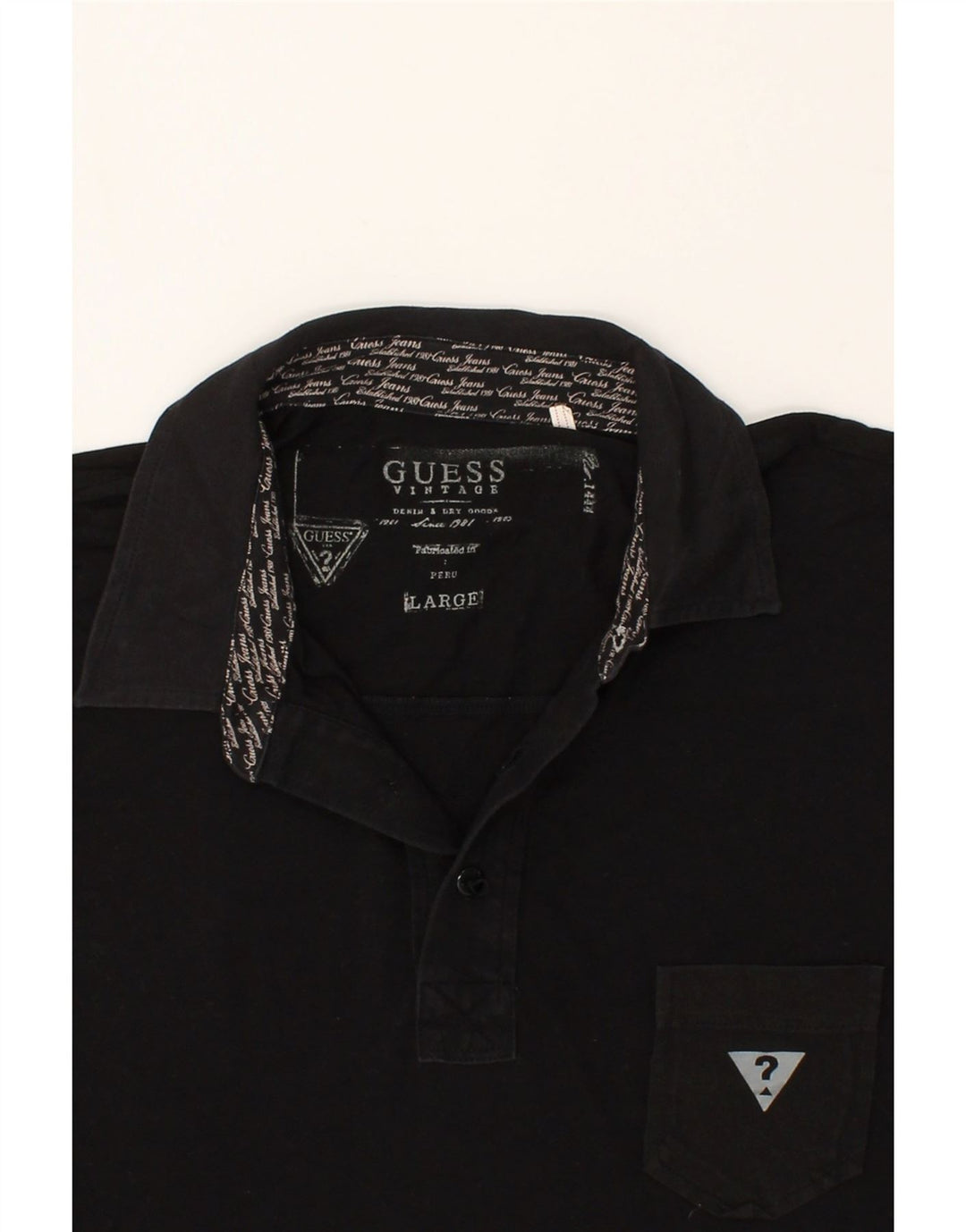Polo grafica da uomo GUESS grande nera