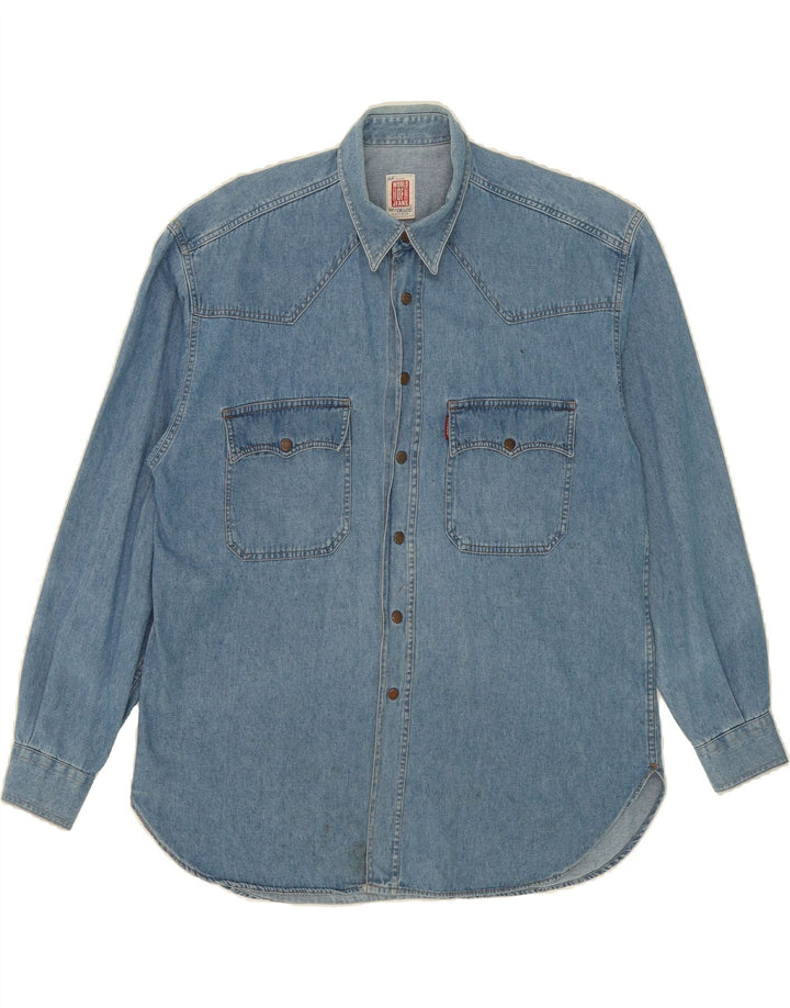 CASUCCI Mens Denim Shirt Large Blue Cotton Vintage Casucci and Second-Hand Casucci from Messina Hembry 