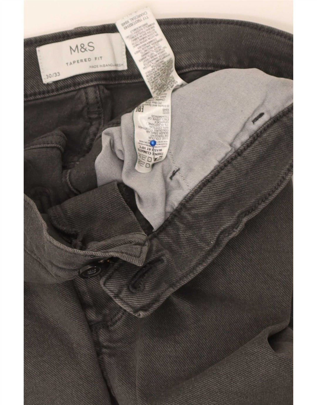 Jeans affusolati da uomo Marks & Spencer W30 L33 cotone grigio