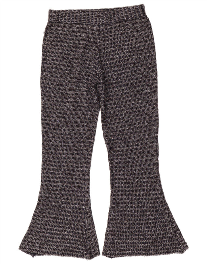 Pantaloni svasati in maglia da donna Zara medi W30 L30 poliestere a righe blu navy