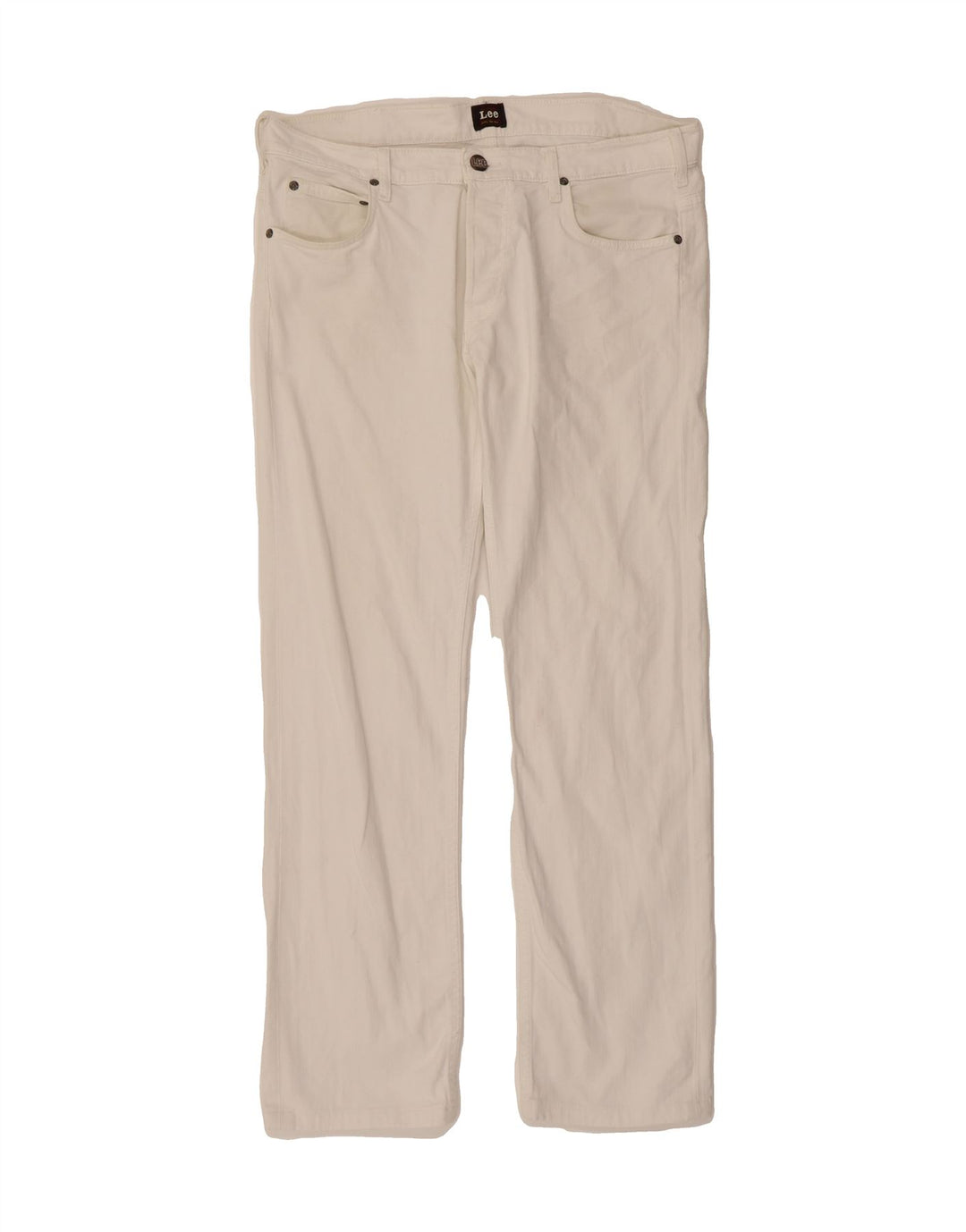 LEE Mens Powell Straight Jeans W34 L31 White Cotton Vintage Lee and Second-Hand Lee from Messina Hembry 