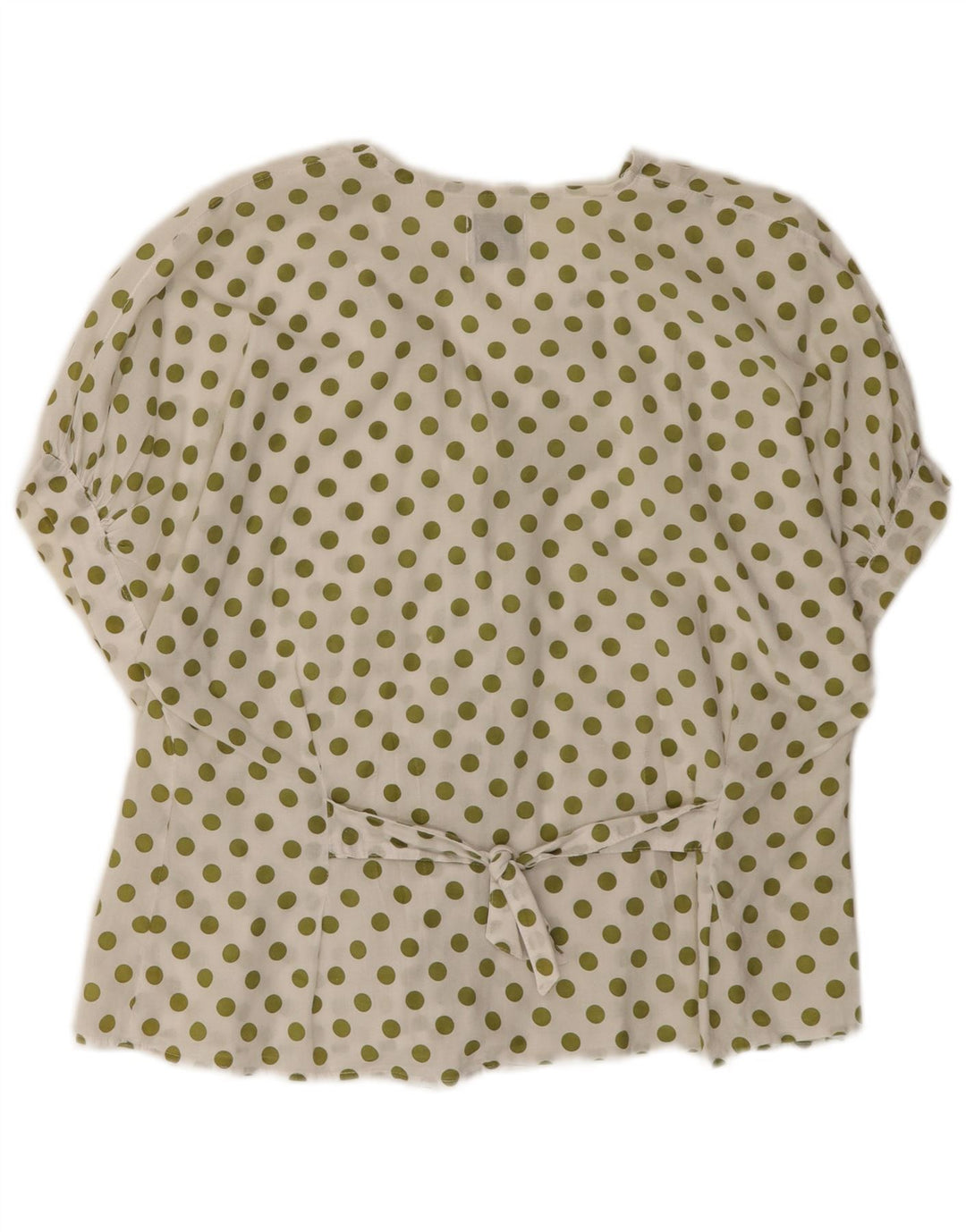 Camicia Benetton Donna Manica Corta IT 44 Medium Pois Bianco