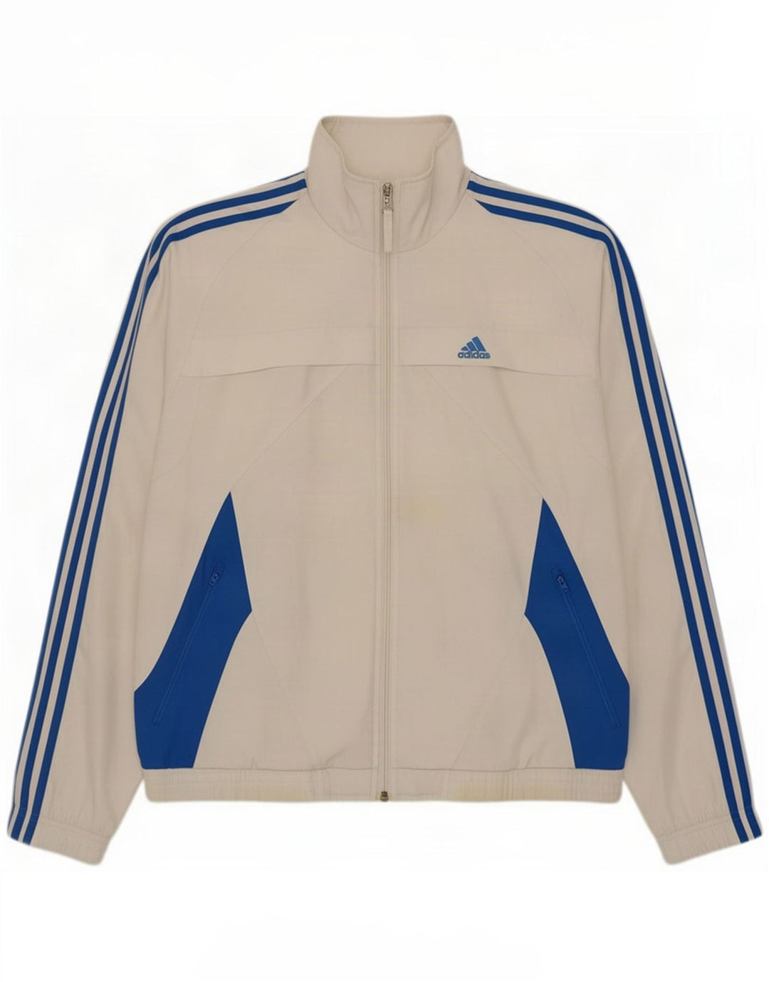 Giacca da tuta da uomo Adidas UK 36/38 Small Poliestere color block bianco