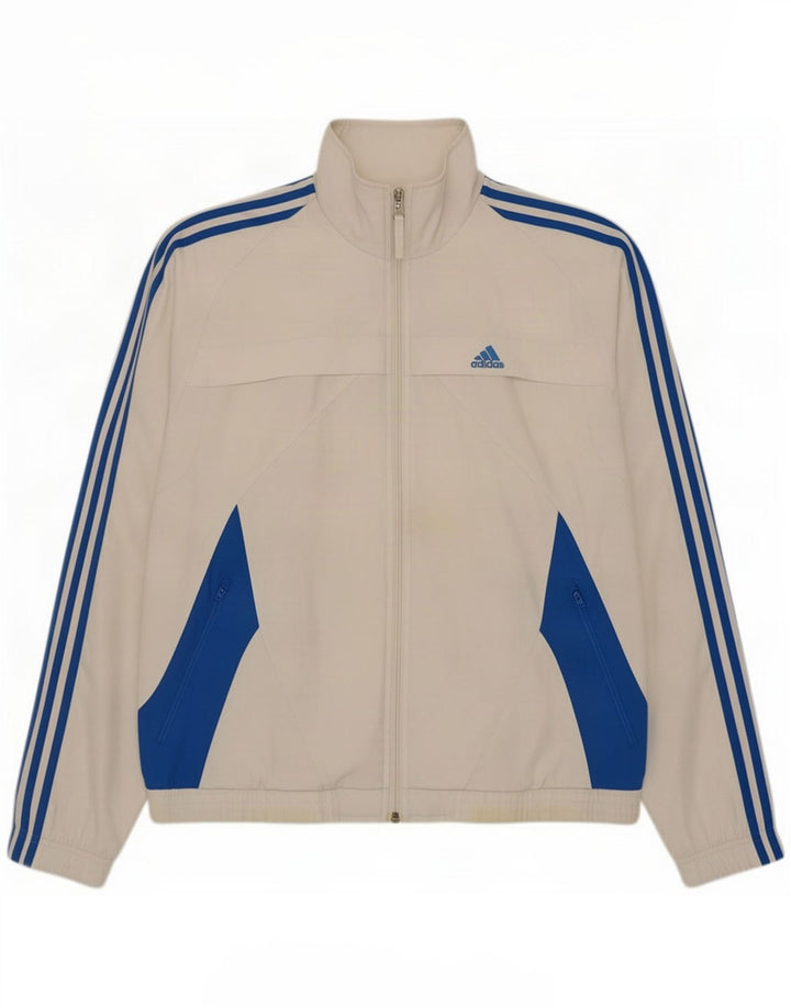 Giacca da tuta da uomo Adidas UK 36/38 Small Poliestere color block bianco