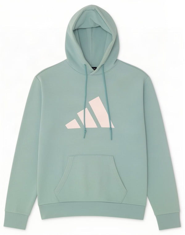 Felpa con cappuccio grafica da uomo Adidas in cotone blu medio