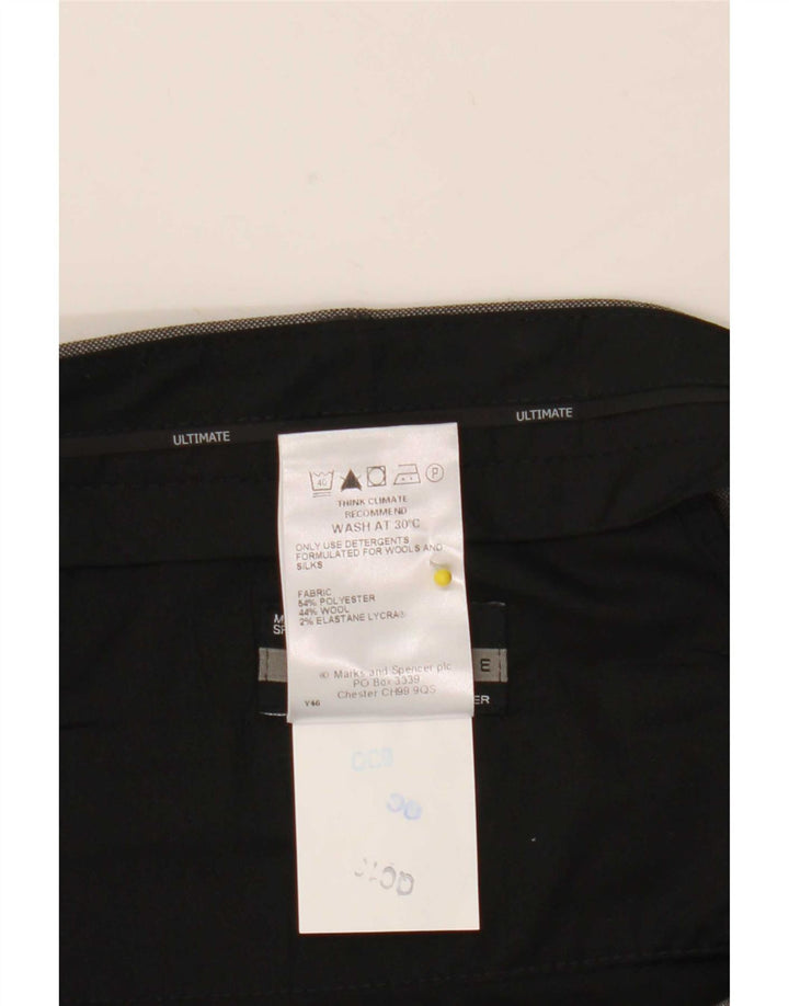 Pantaloni da completo da uomo Marks & Spencer Ultimate Pegged W38 L31 poliestere grigio