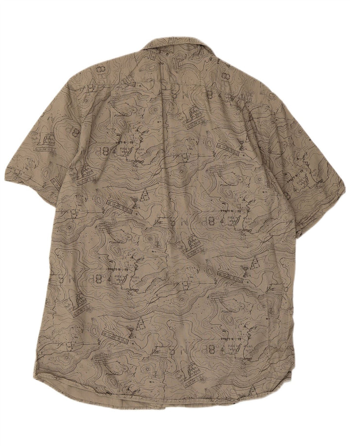 Camicia da uomo Eddie Bauer modello astratto vestibilità classica grande cotone beige