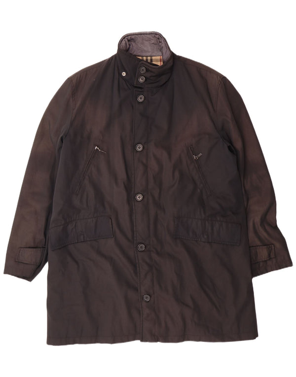 BURBERRY Cappotto da uomo UK 40 Large Nero in poliammide Classico