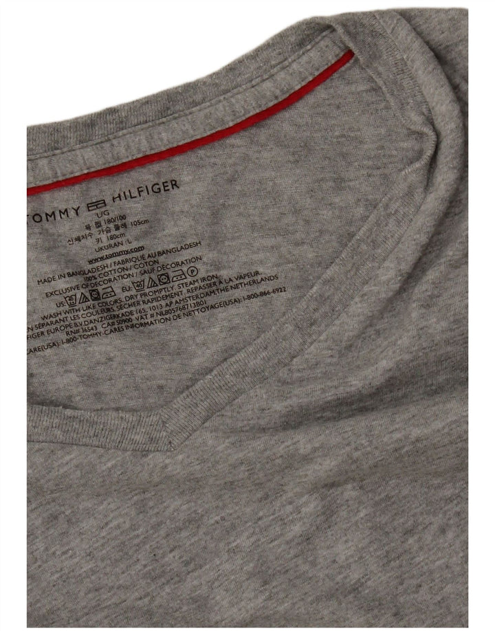 TOMMY HILFIGER Mens T-Shirt Top Large Grey
