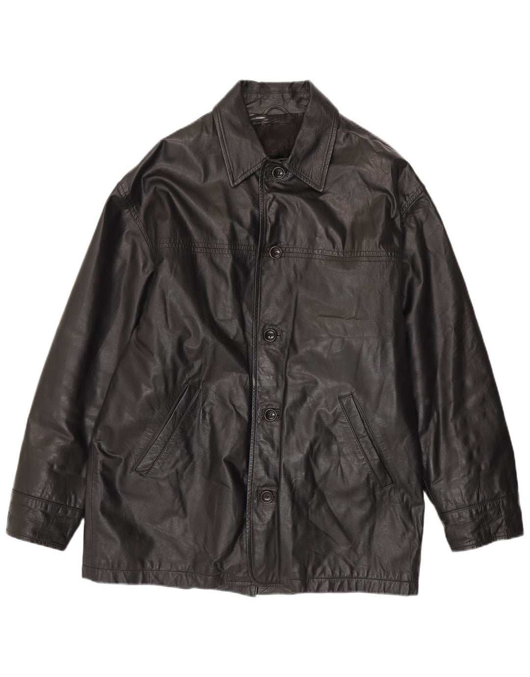 Giacca in pelle da uomo classica UK 40 grande nera