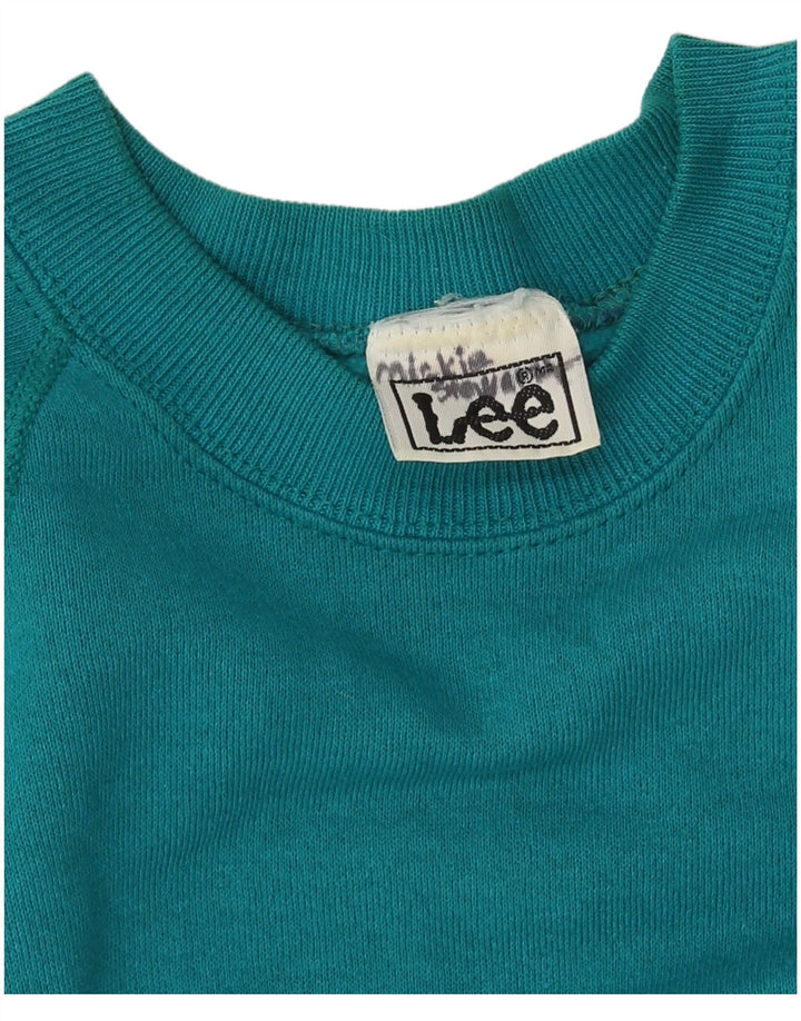 Maglione maglione girocollo da donna Lee UK 14 Cotone blu medio