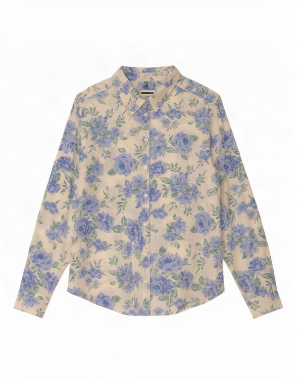 Camicia da donna Benetton UK 14 Medium White Floral