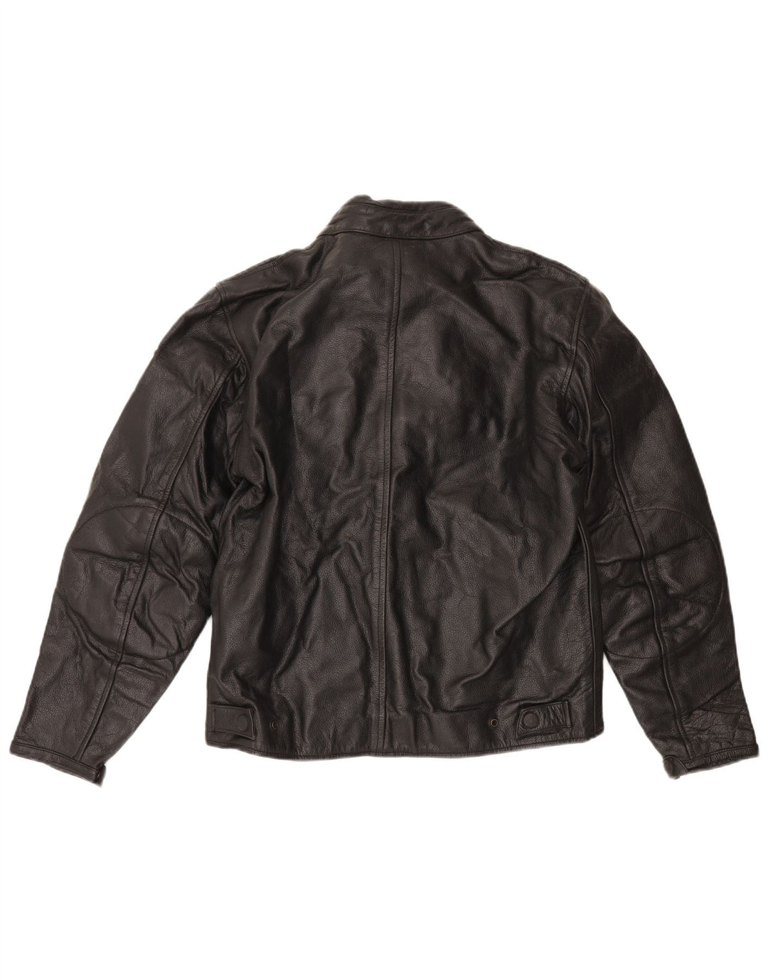 Giacca da corsa in pelle da donna vintage UK 16 grande nera