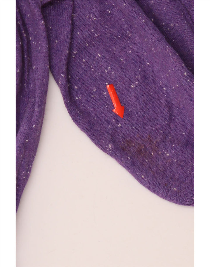Maglione da uomo con scollo a V Superdry in cotone screziato viola medio