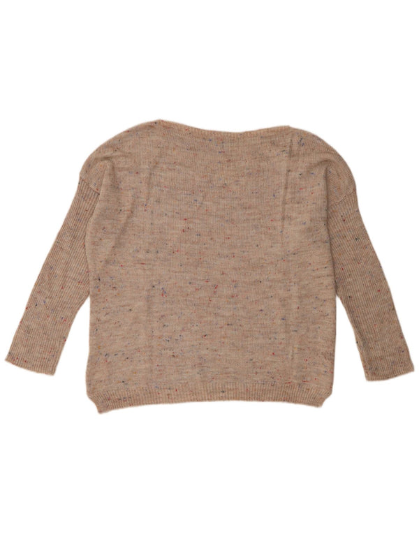 Maglione da donna oversize con scollo a barca Rifle da donna UK 16 Grande beige screziato