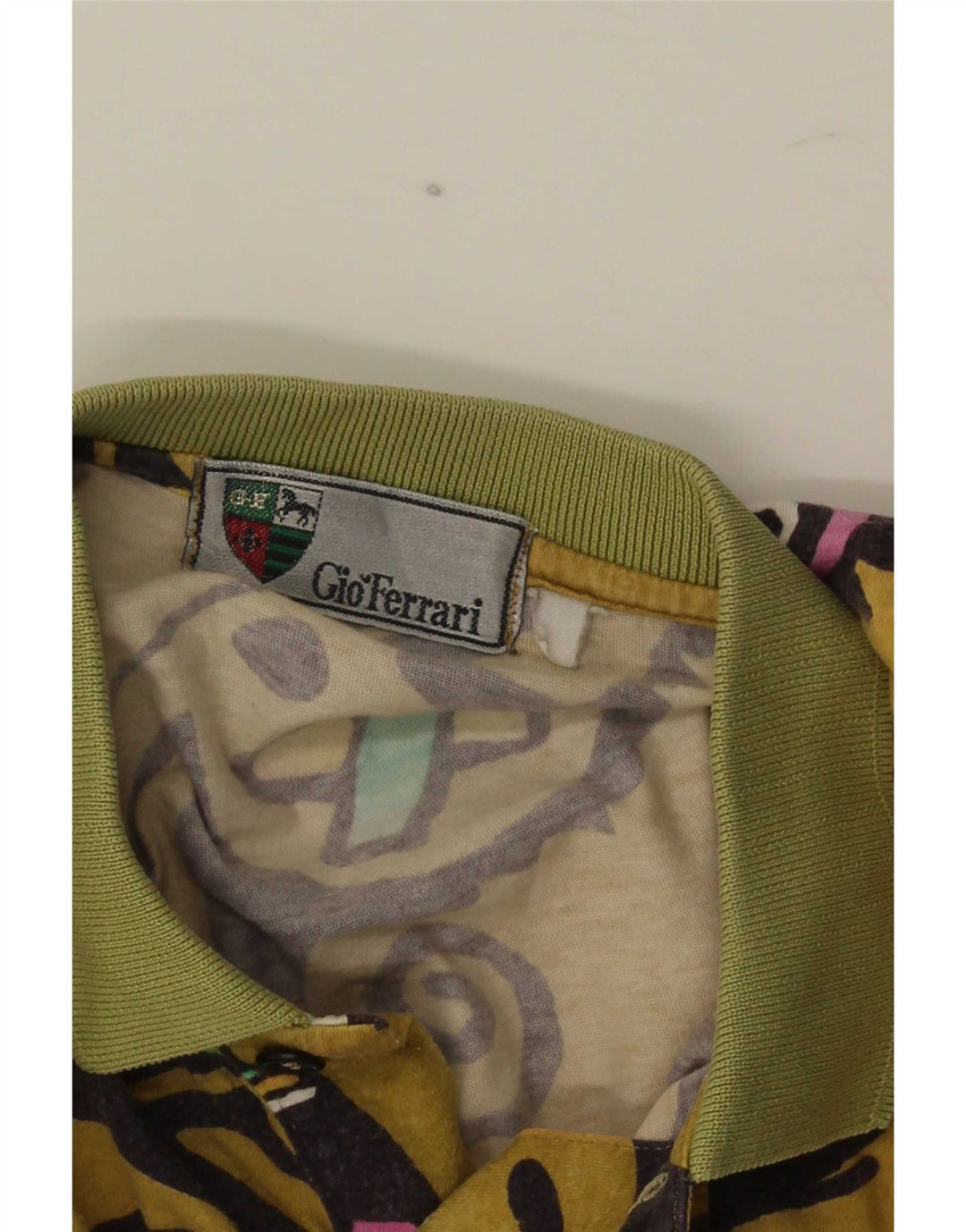 Polo da uomo gio ferrari giallo medio geometrico